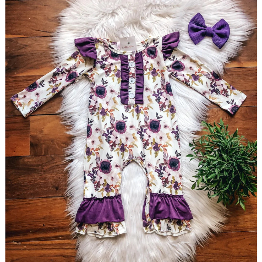 Wellington Designs Perfectly Plum Romper, Sz 2T NWT